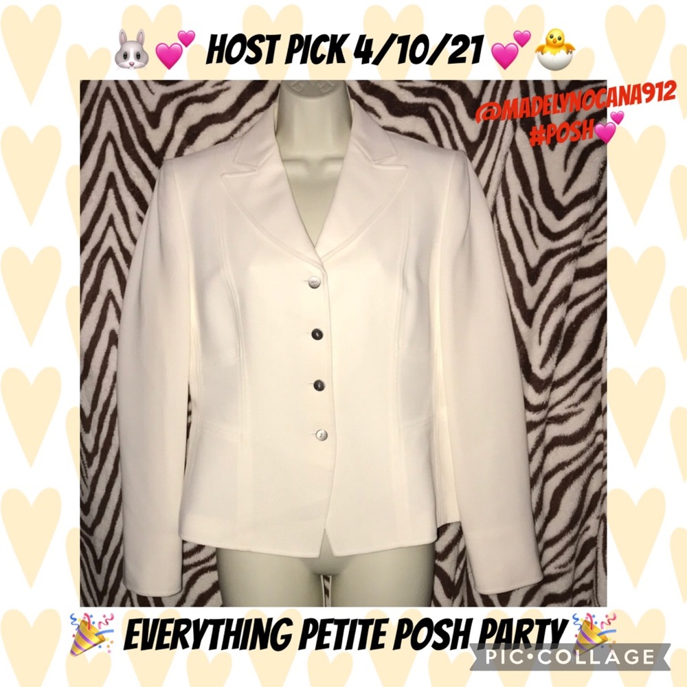 Tahari Arthur s. Levine petite 8P white jacket damaged